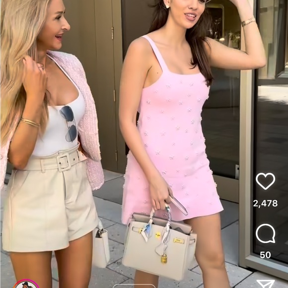 Zara PEARL TRIM KNIT MINI DRESS - Picture 8 of 8